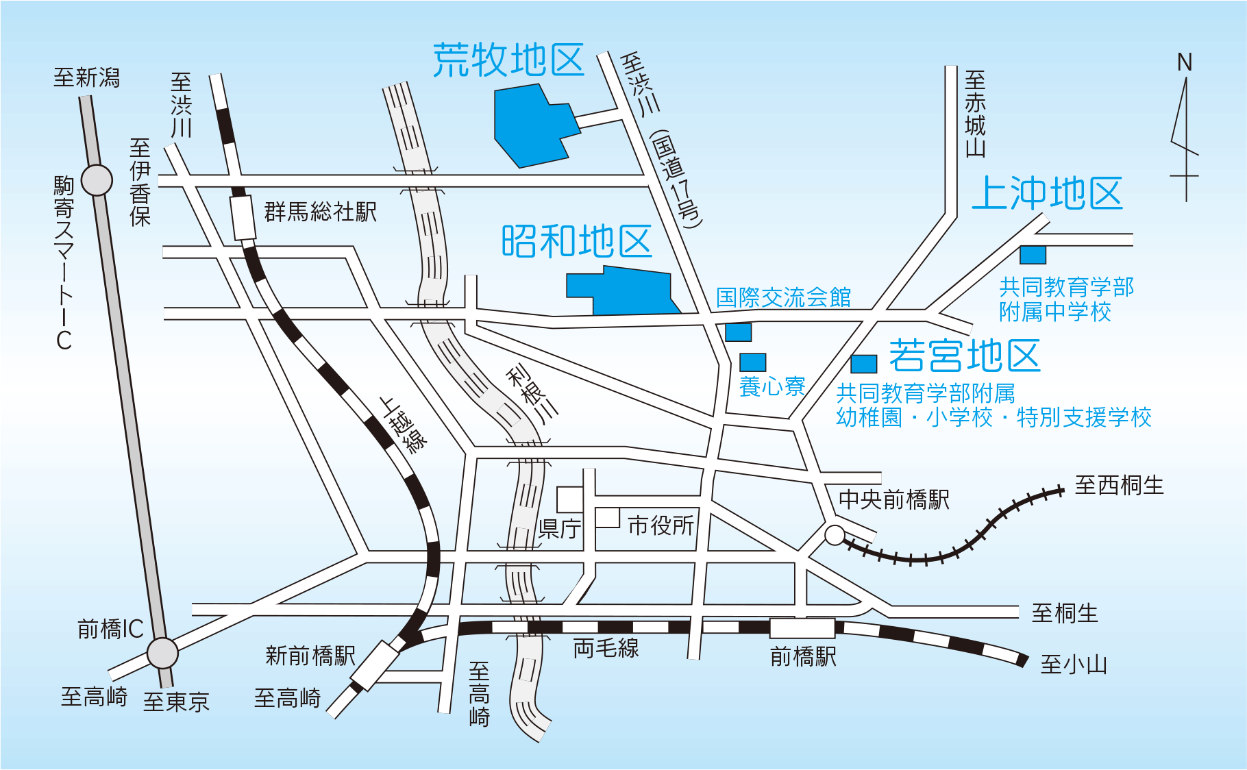 荒牧?昭和キャンパスの地図