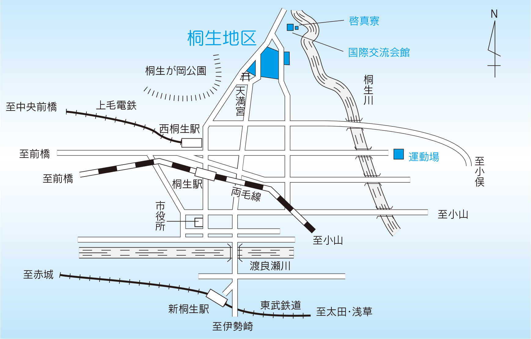 桐生キャンパスの地図